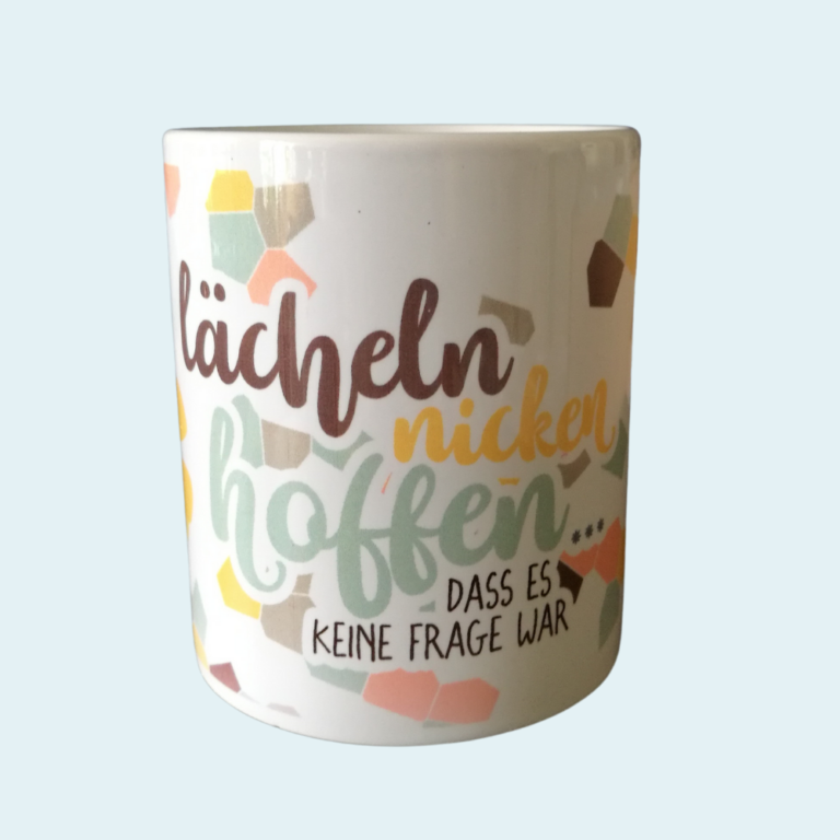Kaffee-Tasse, weiß, Büro, Lächeln