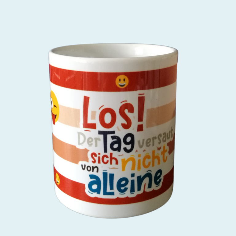 Kaffee-Tasse, weiß,Büro, Los geht`s